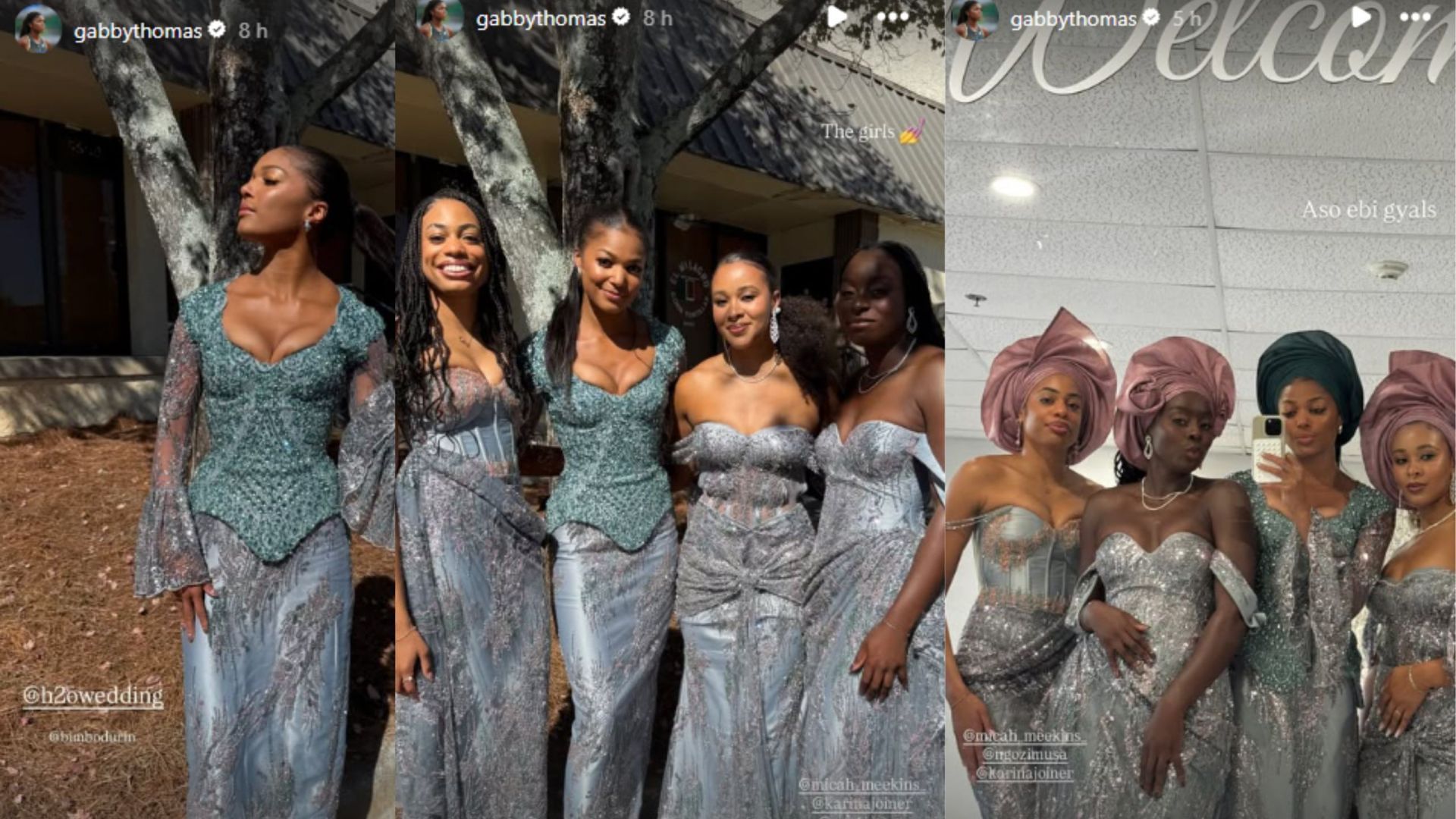 Screengrab of Gabby Thomas&#039; Instagram stories from the wedding [Image Source : Gabby Thomas&#039; Instagram]