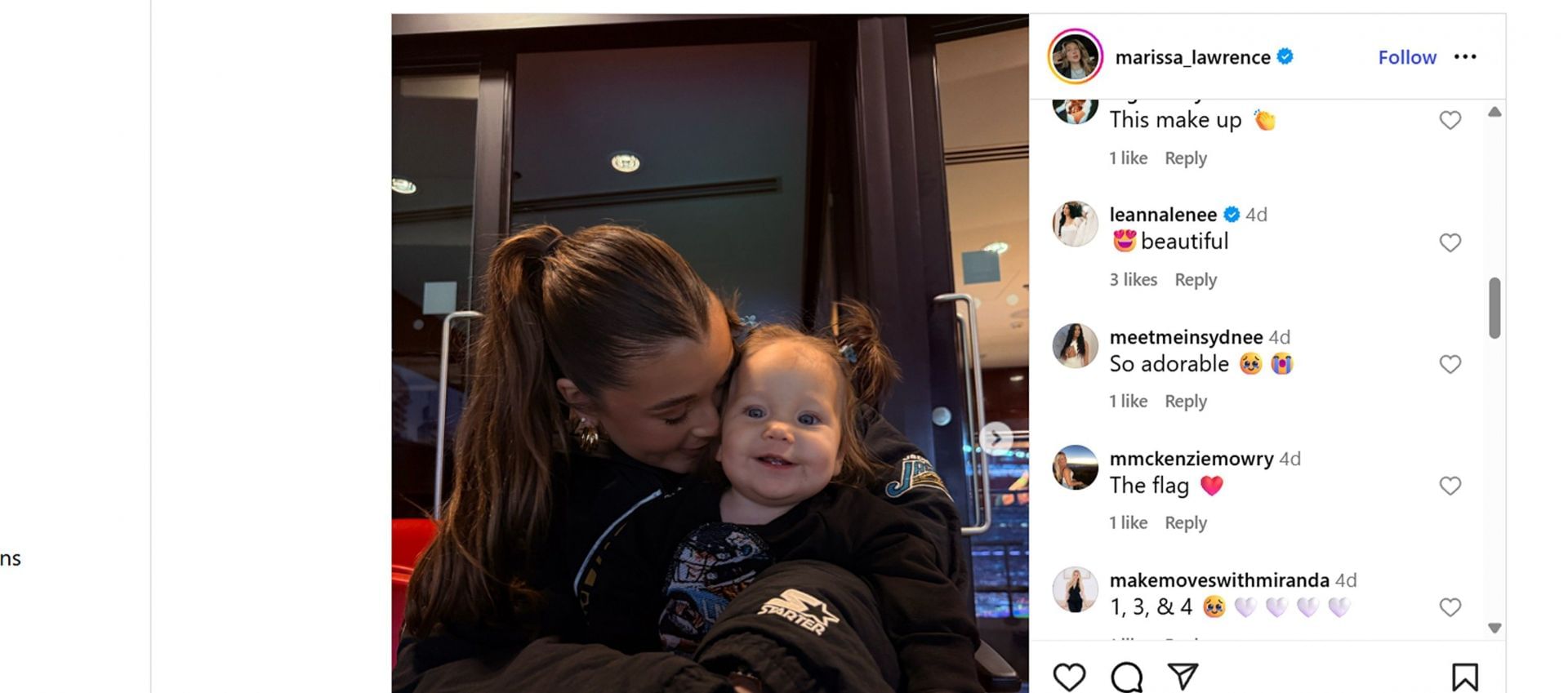 Travis Hunter&rsquo;s wife Leanna shares a sweet message for Trevor Lawrence&rsquo;s wife Marissa&#039;s post/@leannalenee