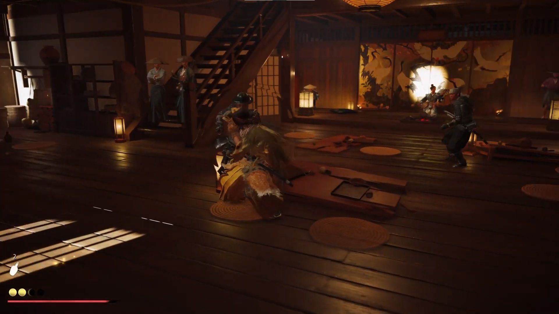 Take down the soldiers in Spirits of Teshio Ridge quest (Image via Sportskeeda Gaming || Sucker Punch)