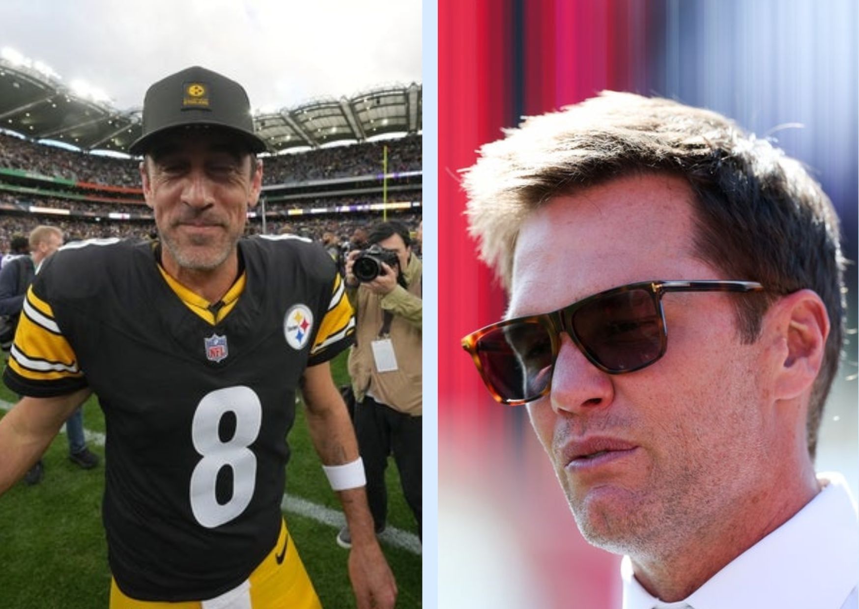 NFL quarterback legends Aaron Rodgers and Tom Brady