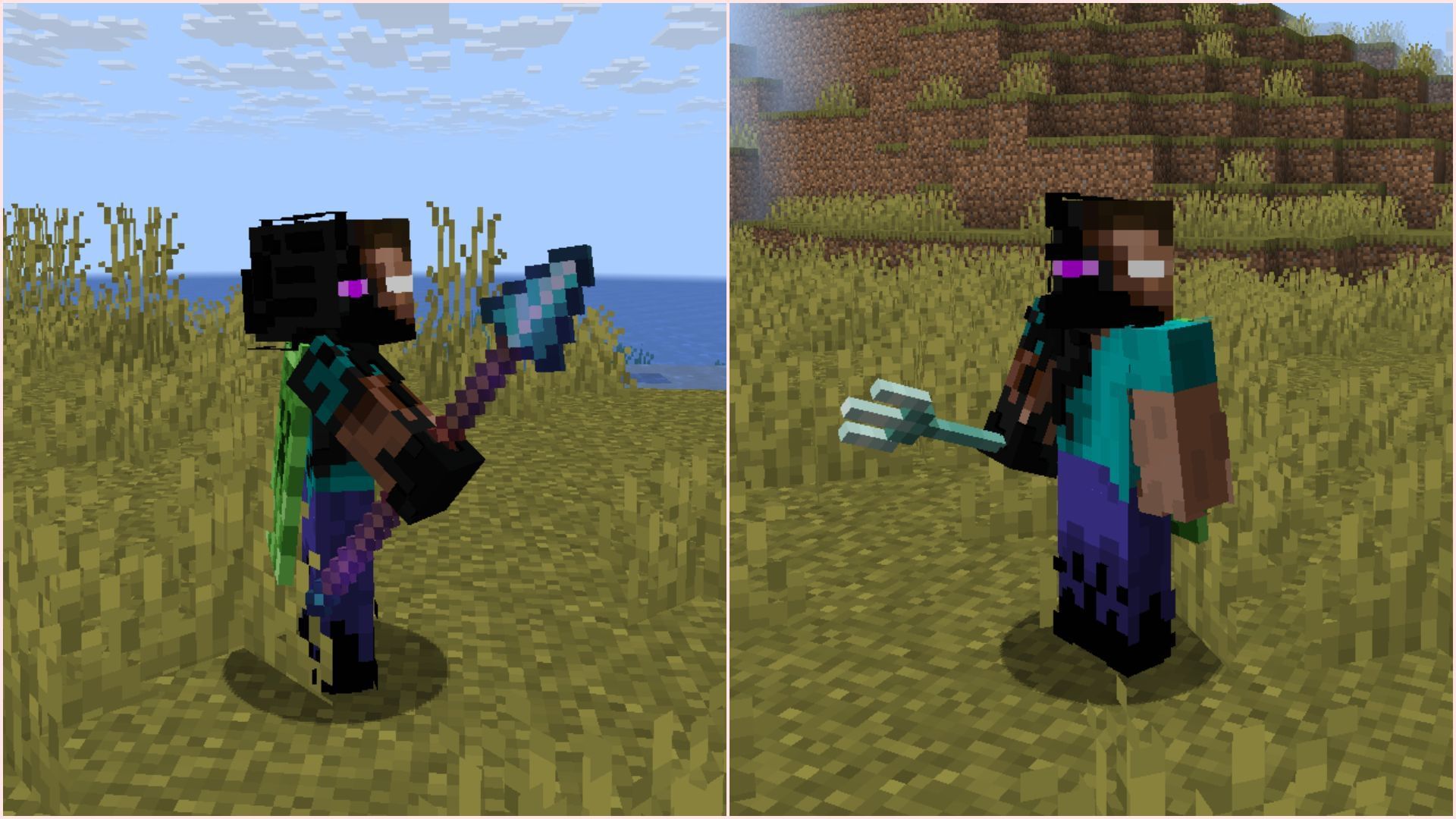 On-foot movement will improve using spear and trident (Image via Sportskeeda Gaming || Mojang Studios)
