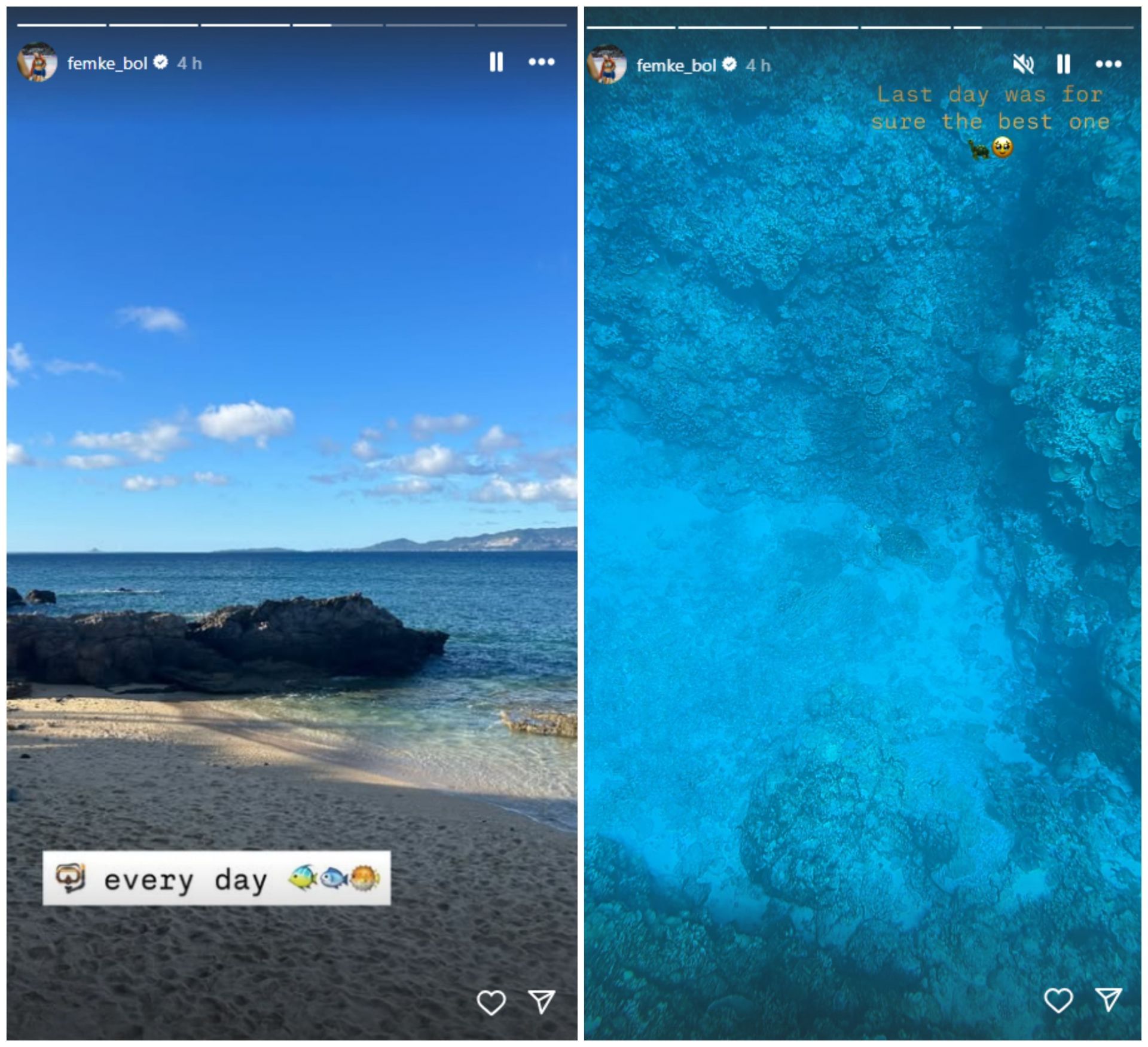Bol shares holiday pictures; Instagram - @femke_bol