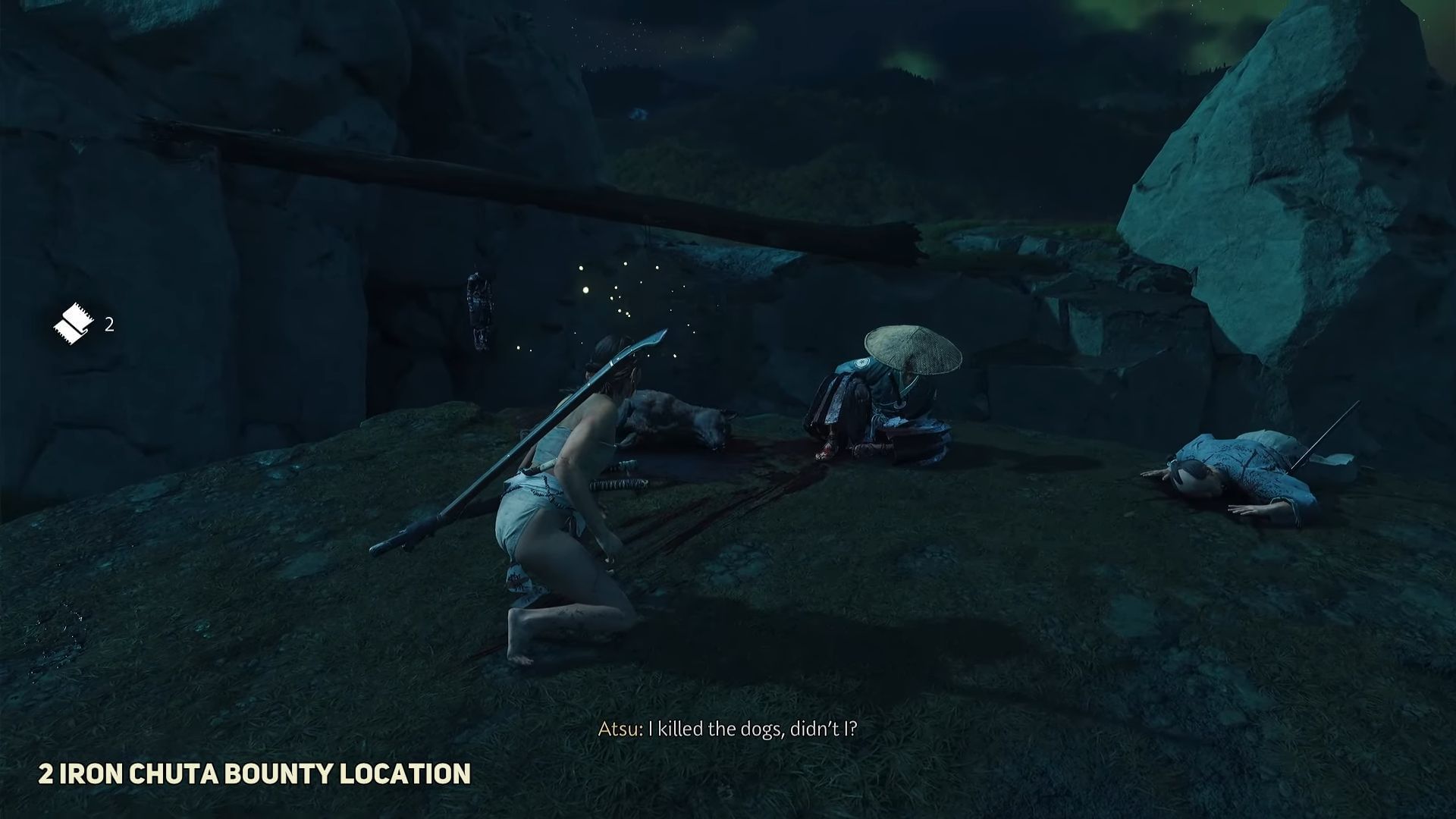 Helping the injured Ronin (Image via Sucker Punch Studios and YT.com/@WoWQuest)