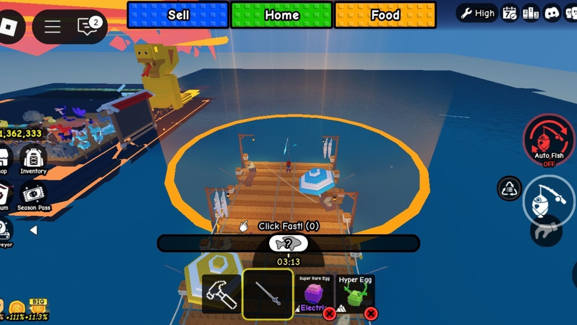 Fishing during an event (Image via Roblox)