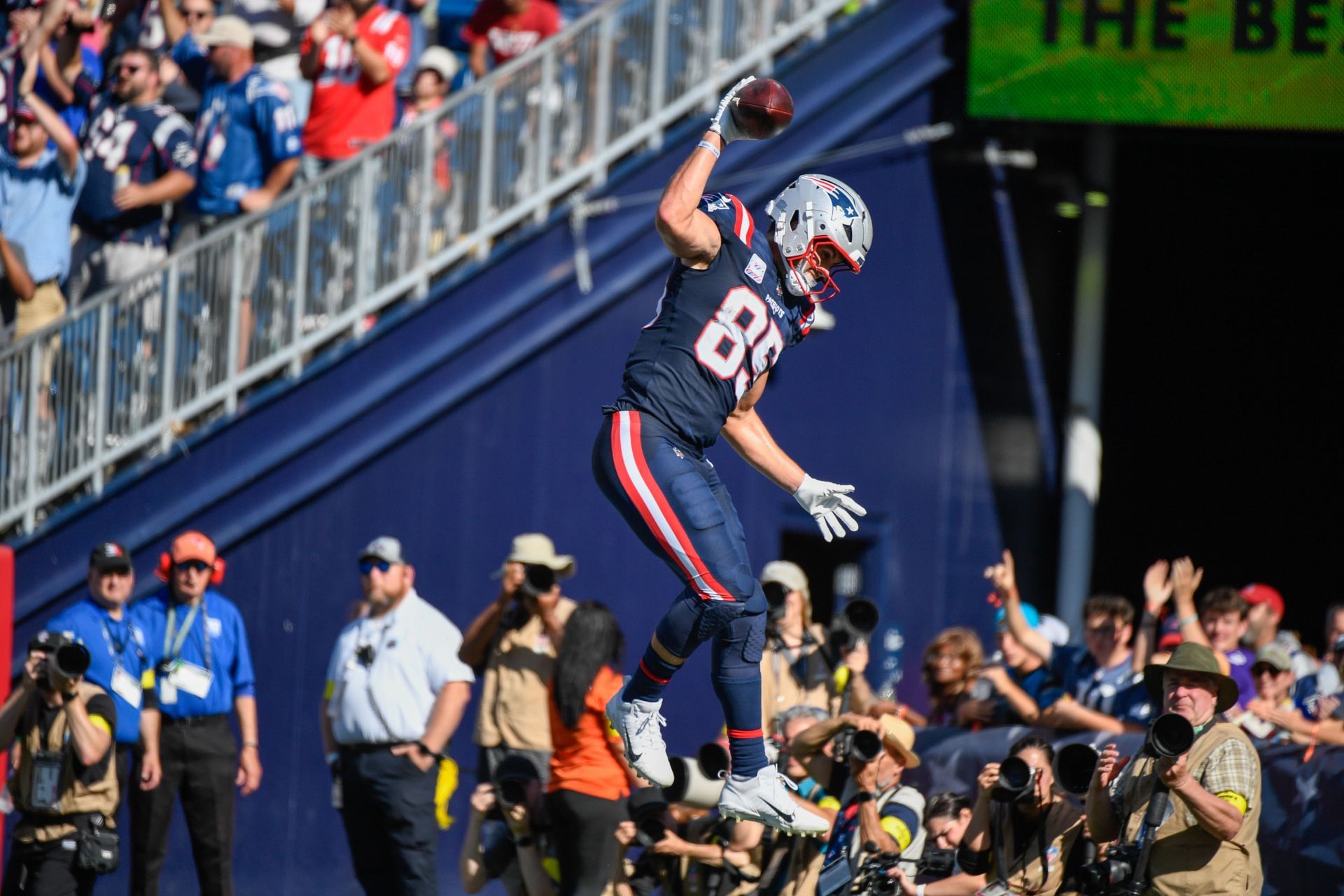 Hunter Henry at Carolina at New England - Source: Getty