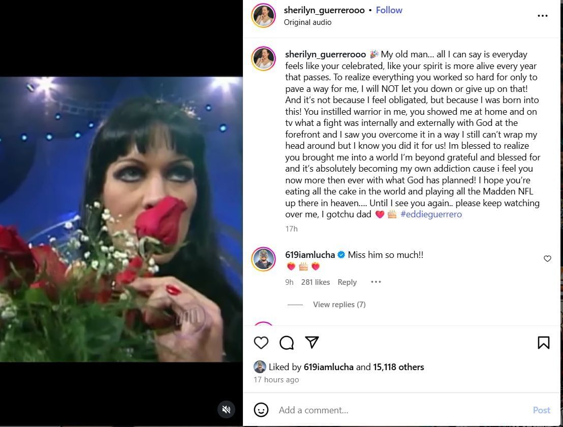 Rey Mysterio has commented on Sherilyn Guerrero&#039;s post [Image credit: Sherilyn Guerrero&#039;s Instagram]