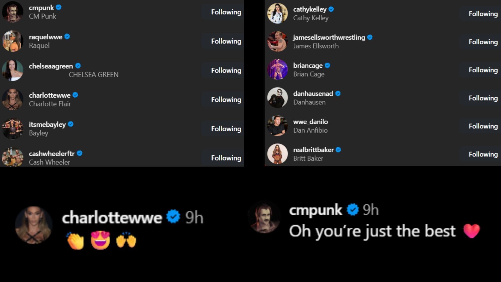 Screenshots of stars&#039; likes and comments [Image credit: Danielle Fishel&#039;s Instagram]