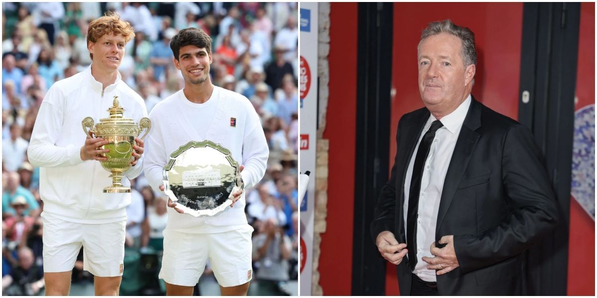 Jannik Sinner, Carlos Alcaraz and Piers Morgan
