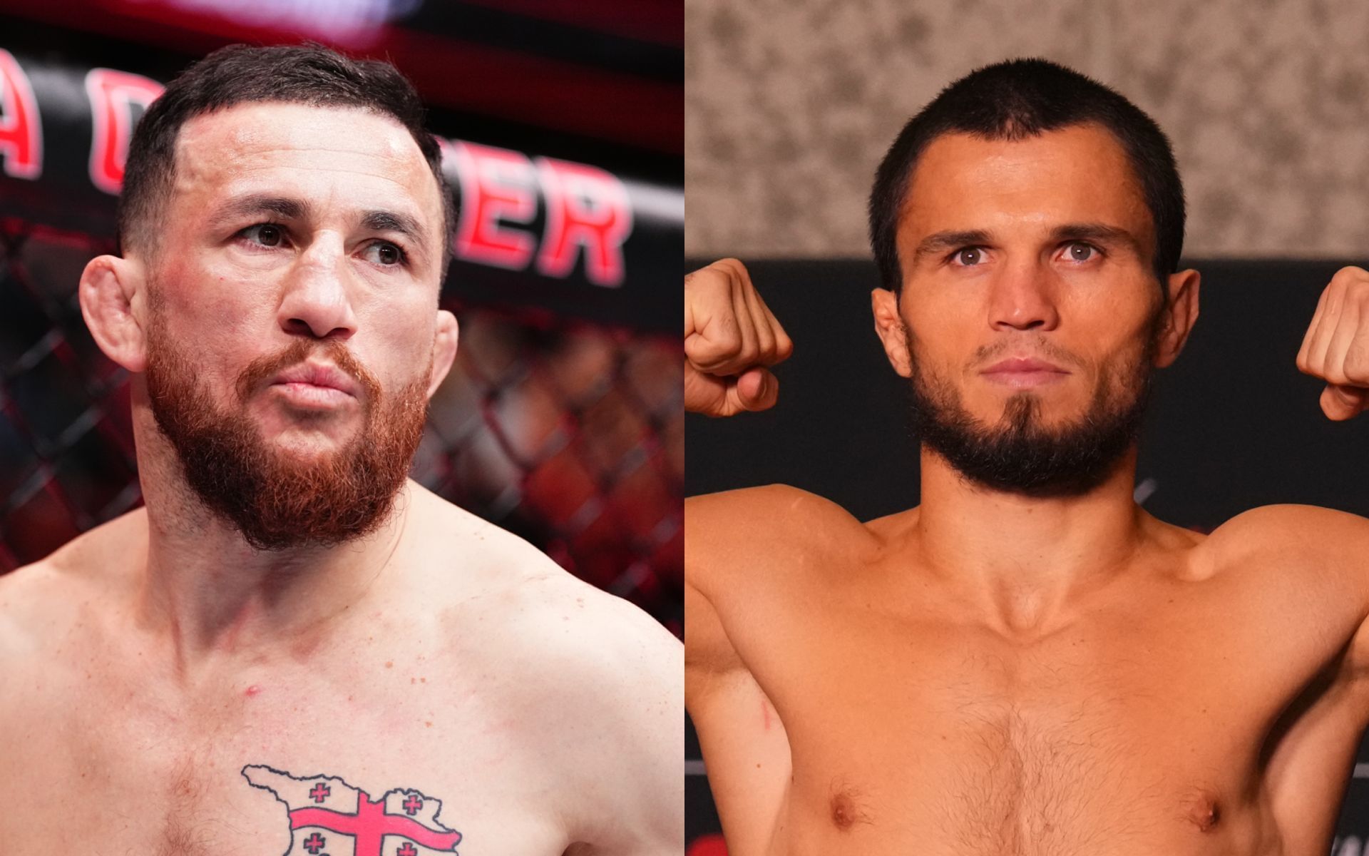 Merab Dvalishvili (left) previews potential Umar Nurmagomedov (right) rematch. [Images courtesy: Getty Images]