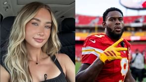 JuJu Smith-Schuster's fiancée Laura Kruk shows off custom chain with Chiefs WR's name while rocking white crop top for MNF game vs. Jaguars