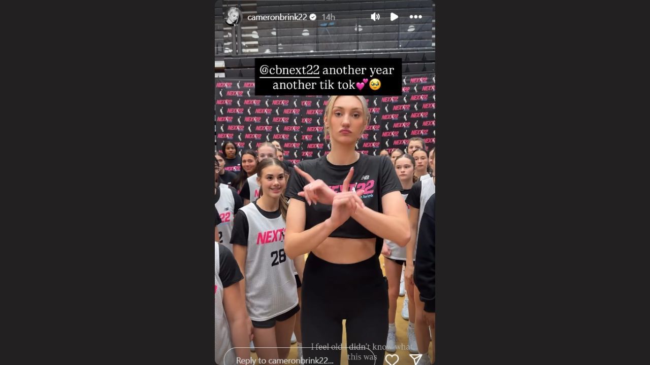 Cameron Brink shares a TikTok dance with participants from her &quot;Next 22&quot; camp. (Image Source: @cameronbrink22/IG)