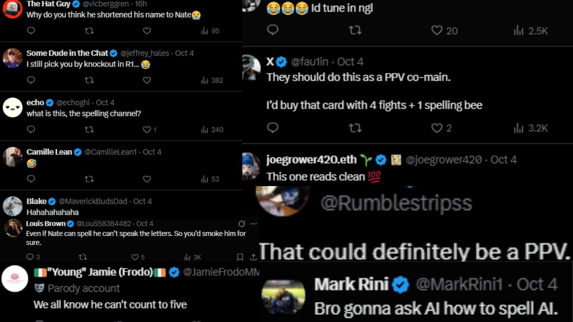 Fan comments. [Screenshots courtesy: @DustinPoirier on X]