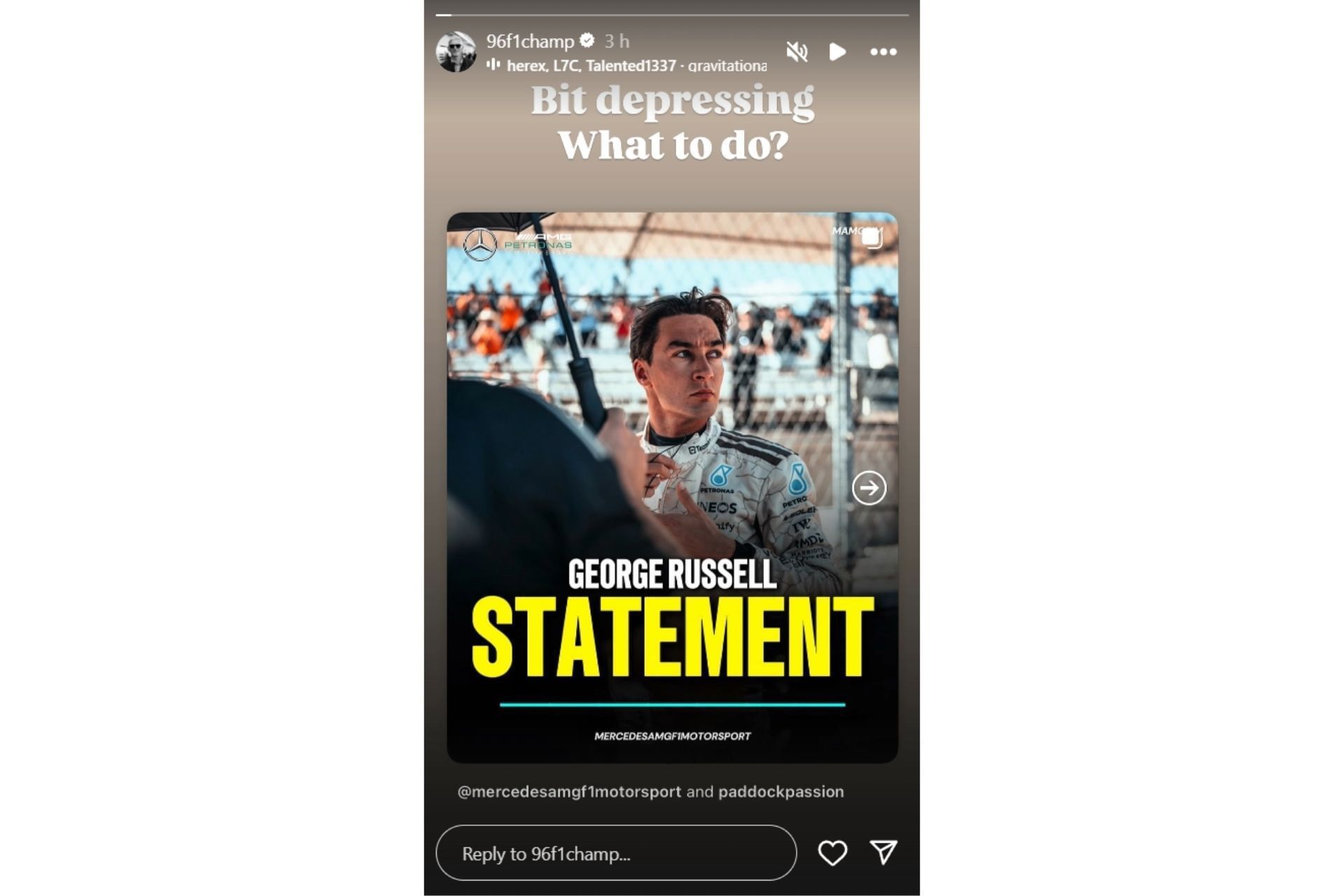 Damon Hill reacts to George Russell&#039;s criticism of F1&#039;s current state of racing (@96f1champ on Instagram)