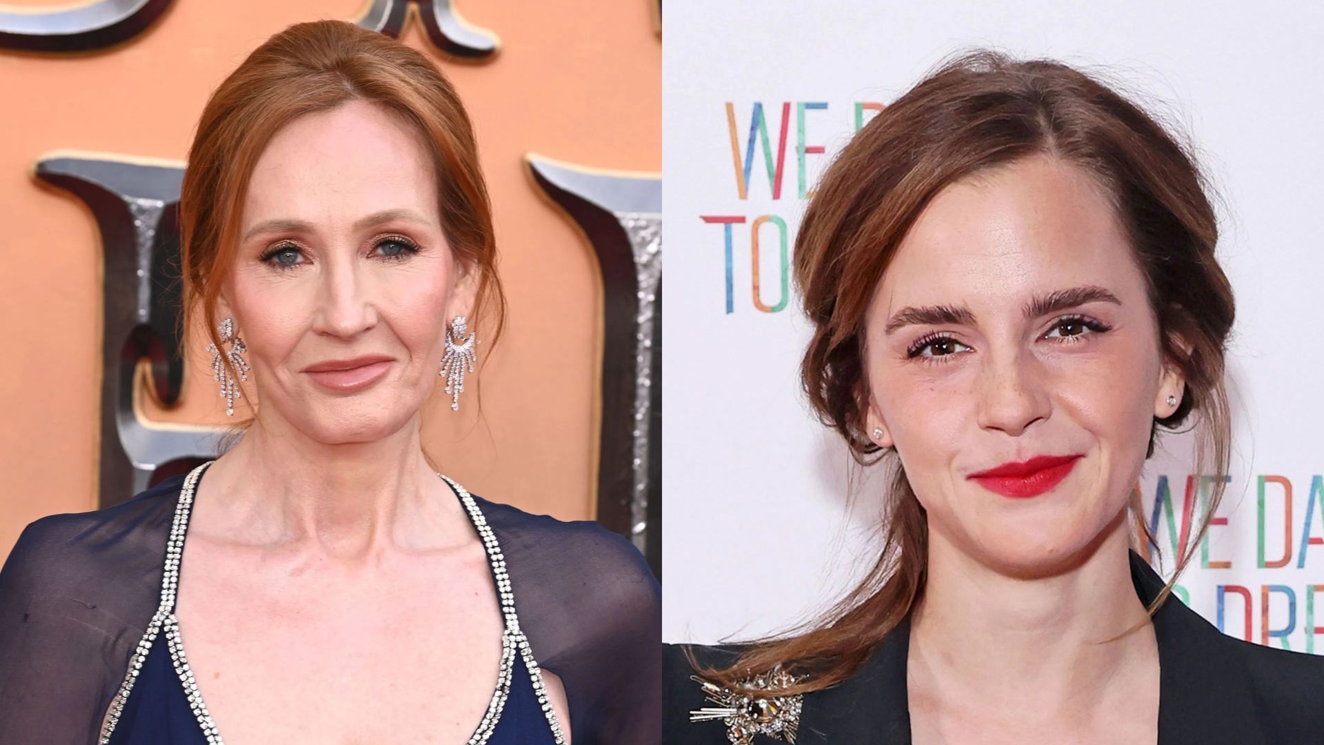 J.K. Rowling, Emma Watson (Images via Getty)