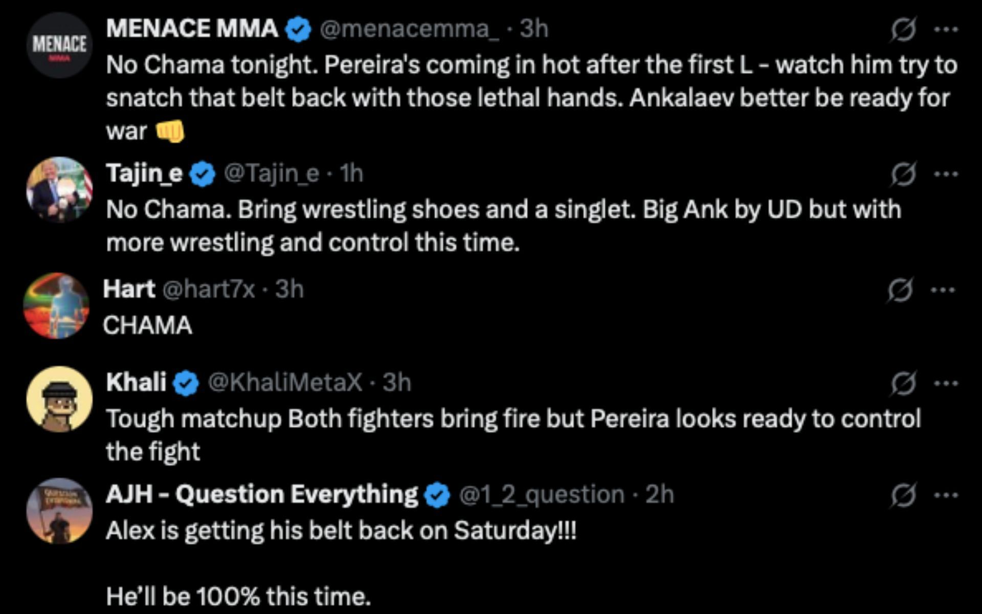 Screenshots from @ufc on X