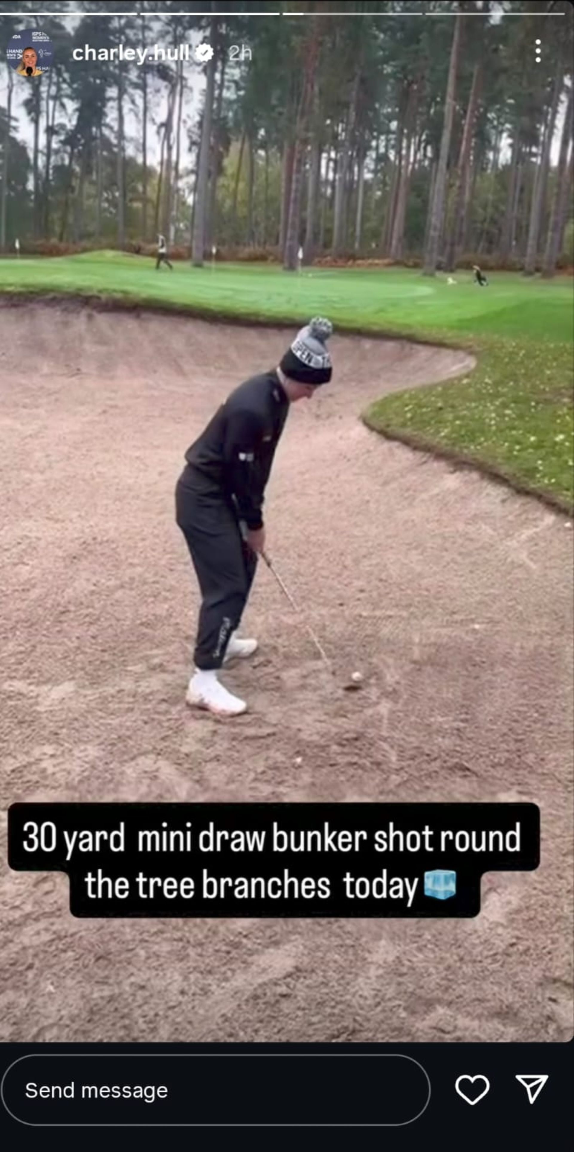 A still taken from Charley Hull&#039;s Instagram story (via @charley.hull)