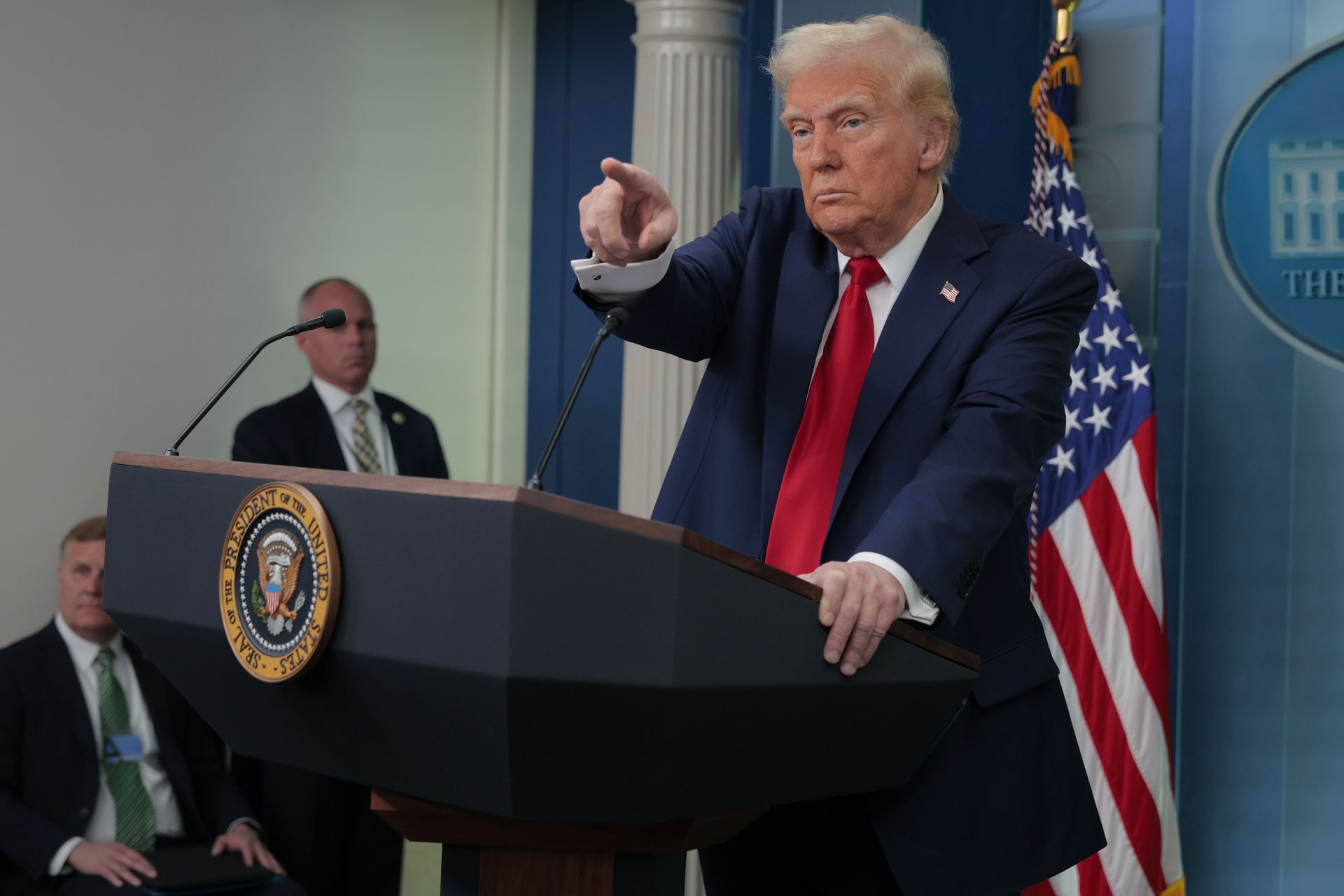 President Trump Holds Press Briefing On Crash Of American Eagle Flight 5342 And Army Helicopter - Source: Getty