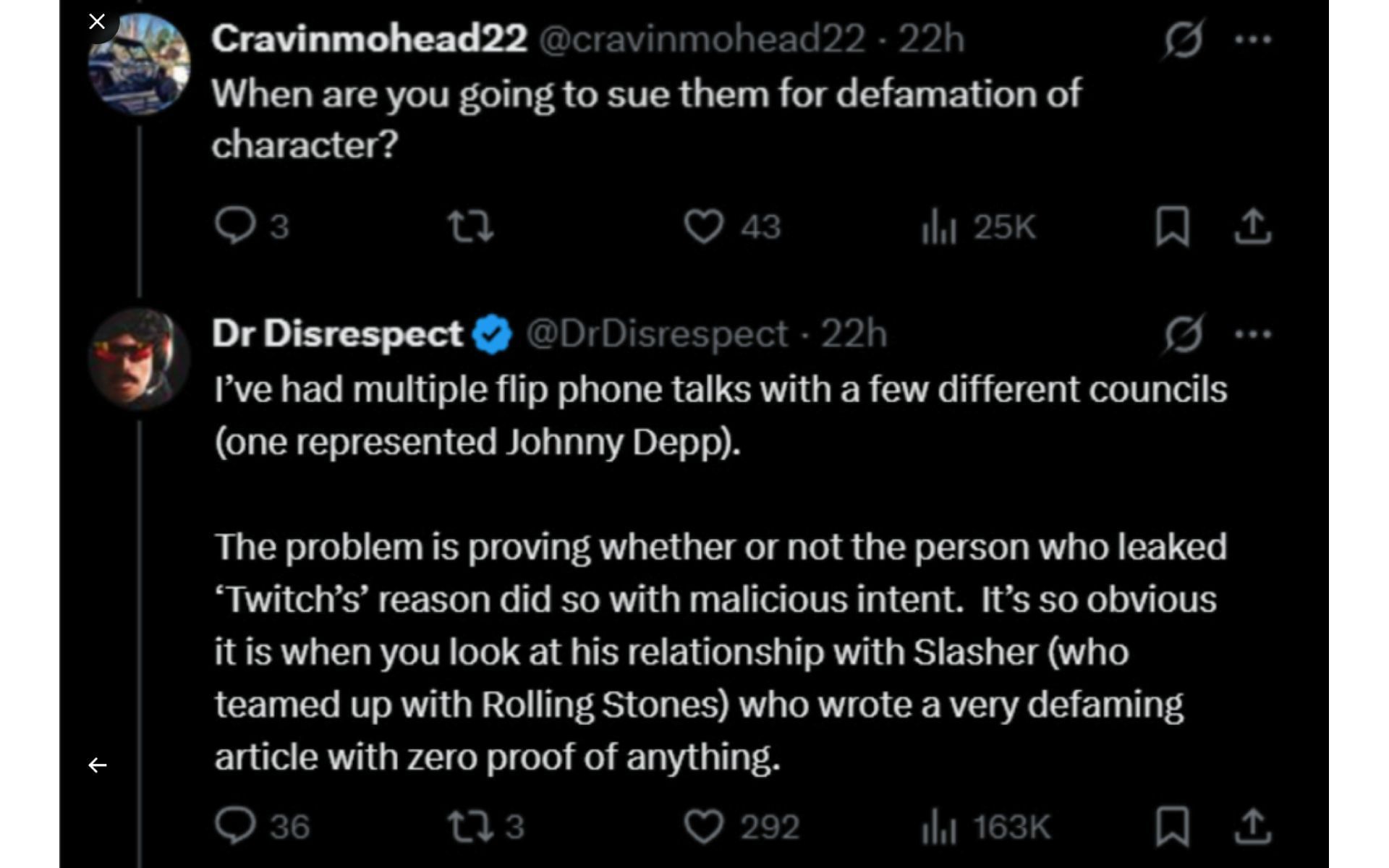 The Doc&#039;s now-deleted X post (Image via DrDisRespect/X)
