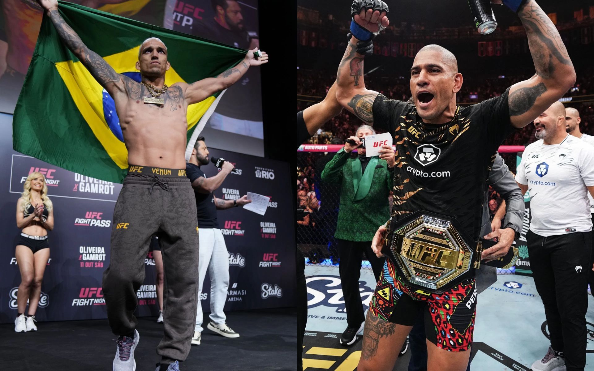 Charles Oliveira (left) has proposed UFC Brazil card featuring Alex Pereira (right). [Images courtesy: Getty Images]