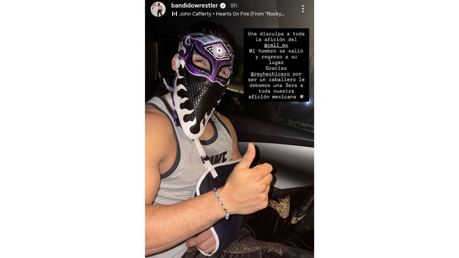 Bandido&#039;s Instagram story [Image via the AEW star&#039;s Instagram]
