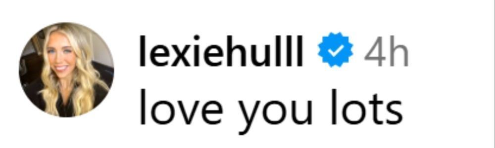 Lexie Hull comments on Lacie Hull&#039;s post. (Photo: @lacie.hull on IG)