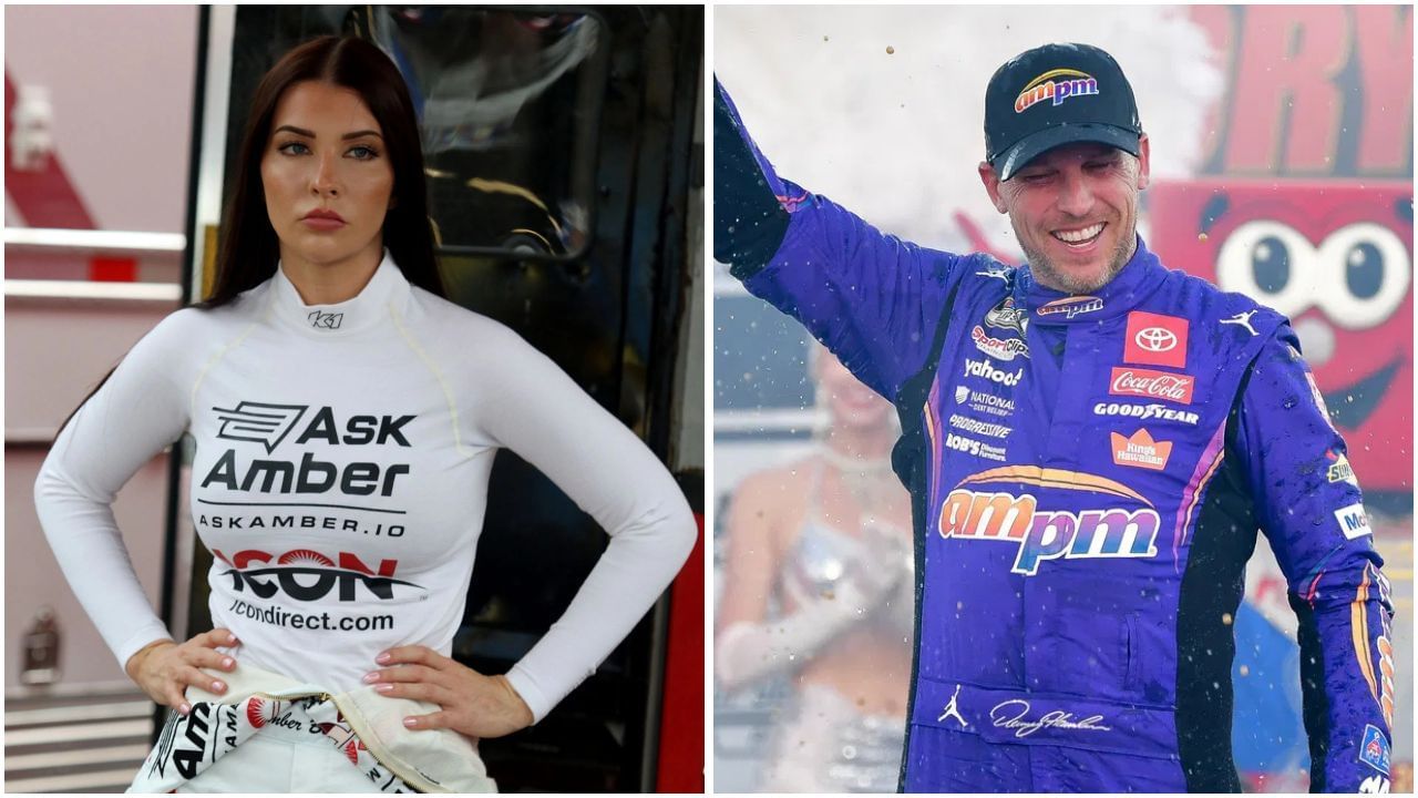 Amber Balcaen and Denny Hamlin