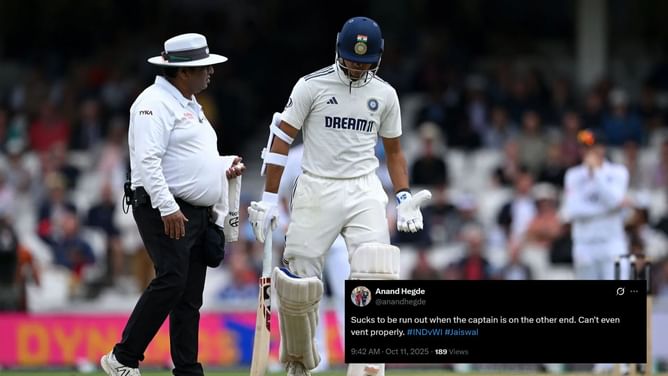 "What a waste of a wicket" - Twitter reacts to Yashasvi Jaiswal's run out after mix-up with Shubman Gill in IND vs WI 2025 2nd Test