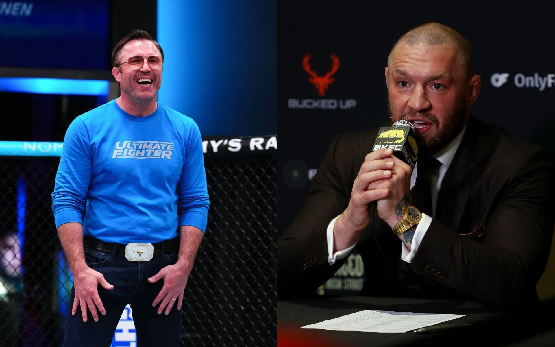 Chael Sonnen (left) takes aim at Conor McGregor (right). [Images courtesy: Getty]