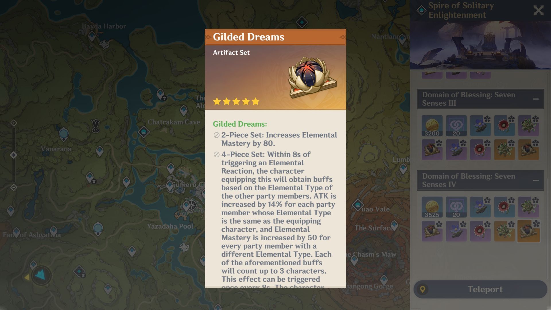 Gilded Dreams artifact set (Image via HoYoverse)