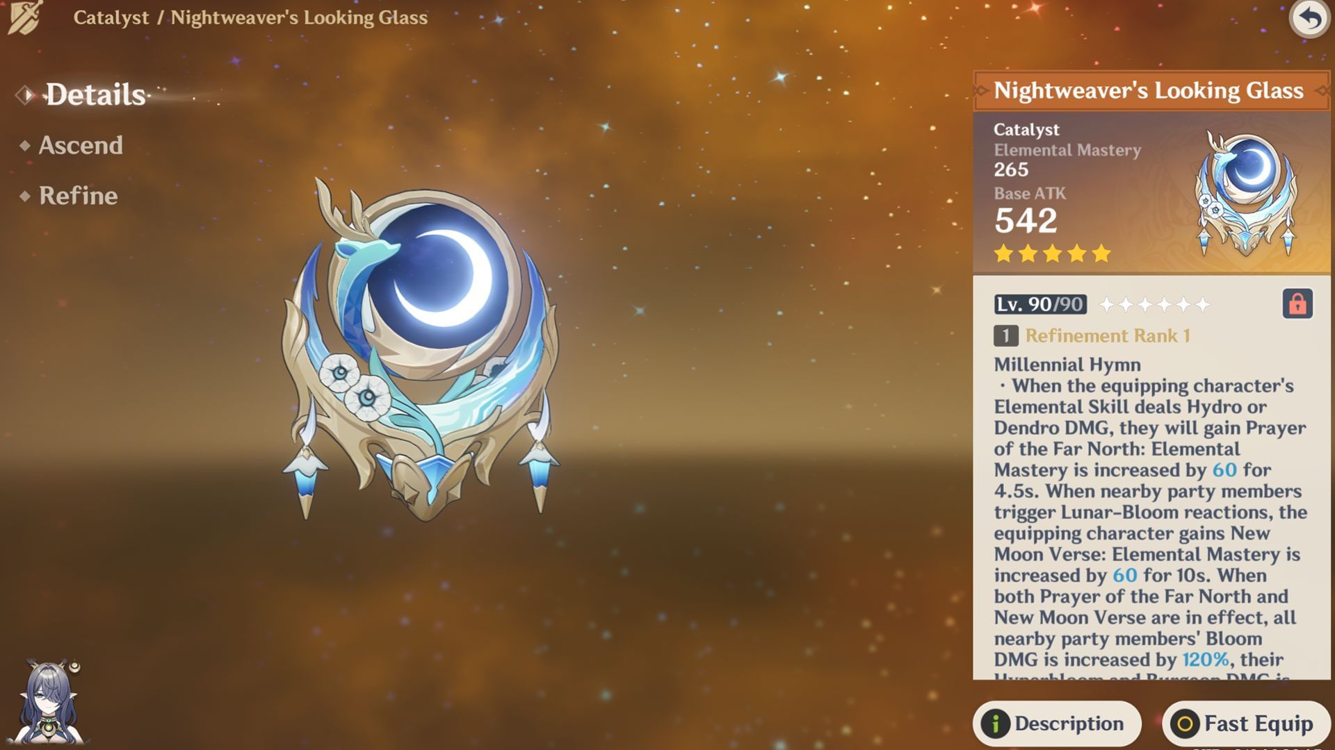 5-star Catalyst Nightweaver&#039;s Looking Glass (Image via Sportskeeda Gaming/HoYoverse)