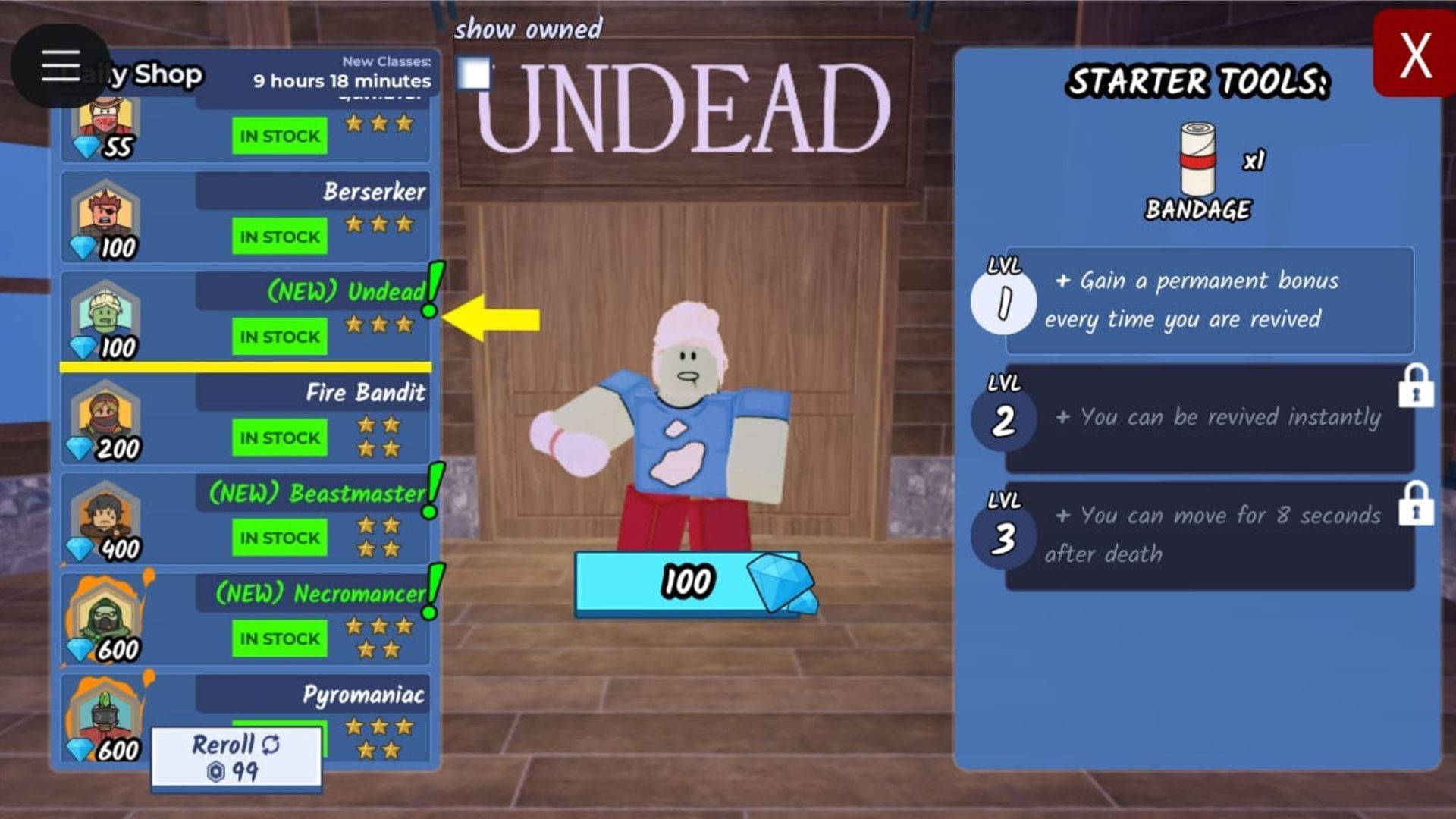The Undead Class (Image via Roblox)