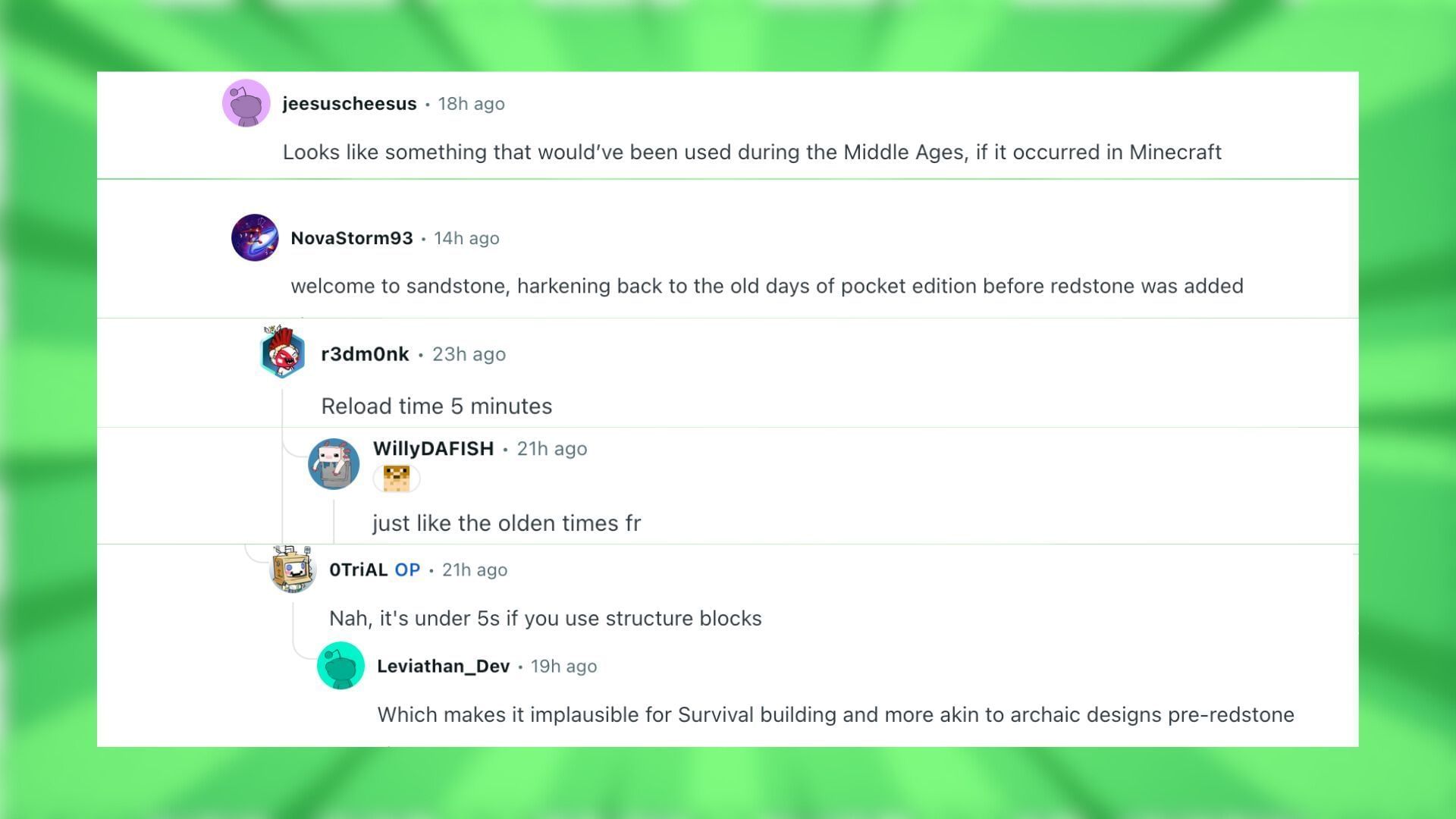 Redditors react to the TNT launcher without redstone (Image via Reddit)