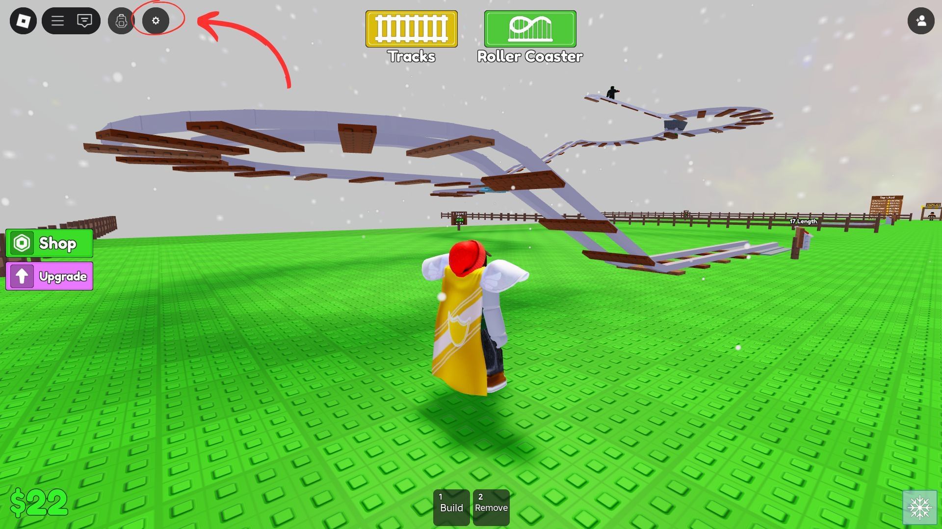 Jak uplatnit kódy v Build a Roller Coaster (Obrázek přes Roblox || Sportskeeda)