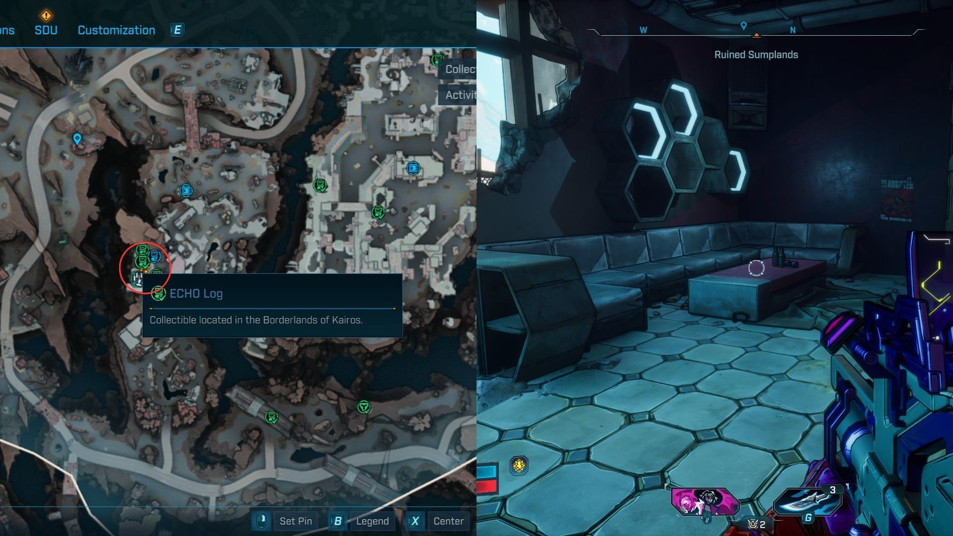 Ruined Sumplands ECHO Log #13 location in Borderlands 4 (Image via 2K)