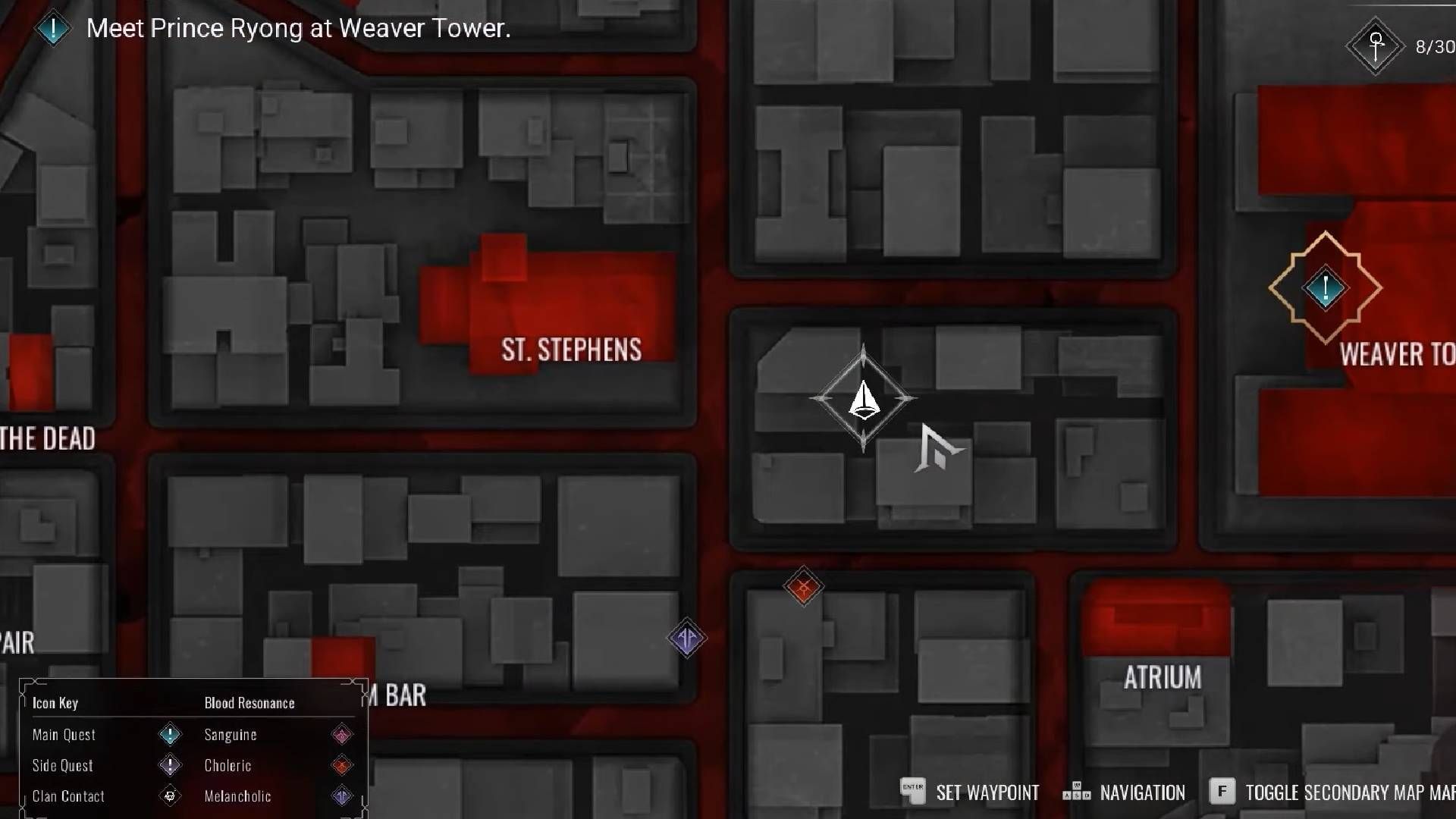 Find an Anarch Tag near the northwest of Atrium (Image via Paradox || YouTube@Game Guides Channel)