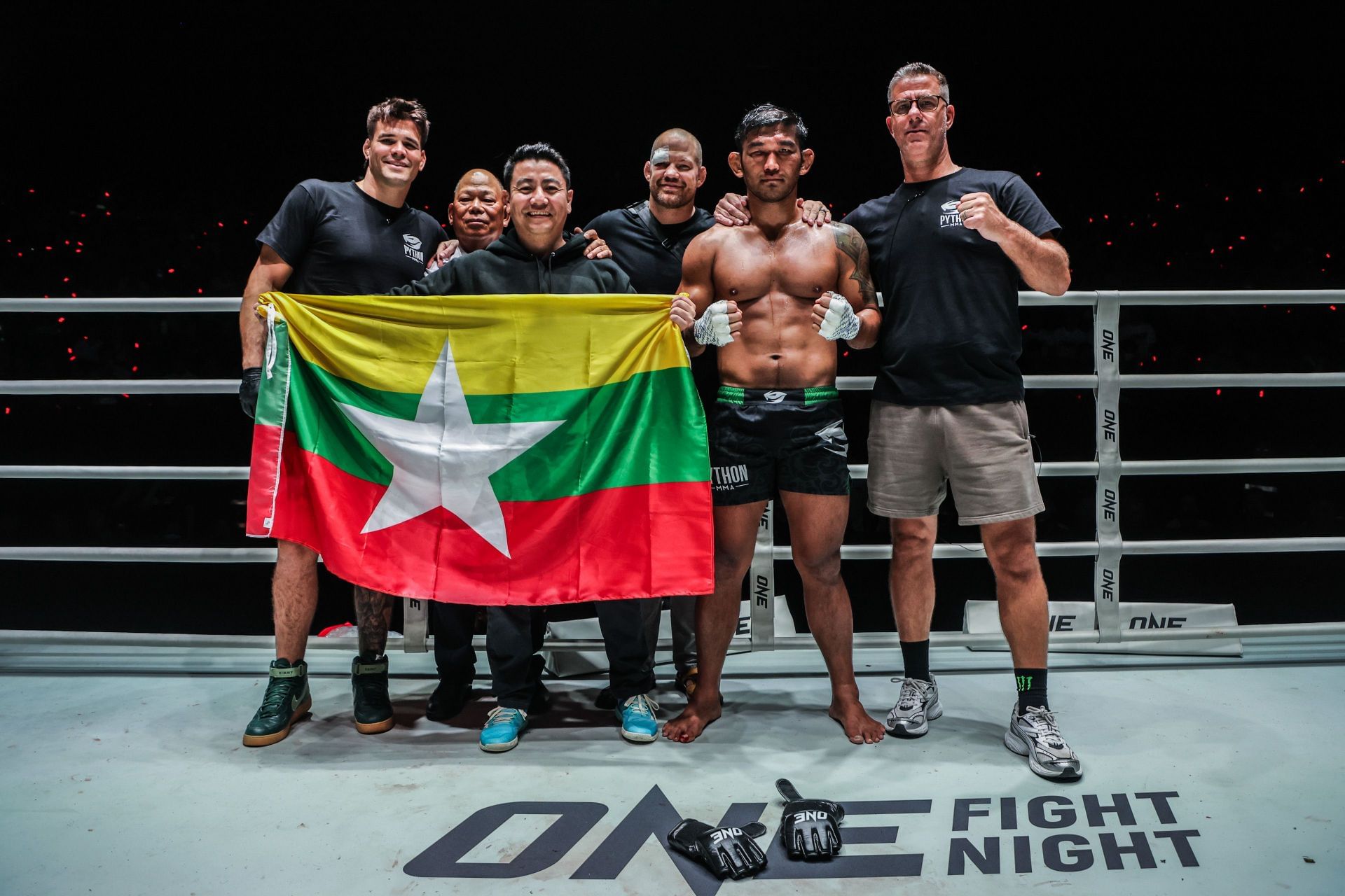 Aung La N Sang with his team | Photo by ONE Championship