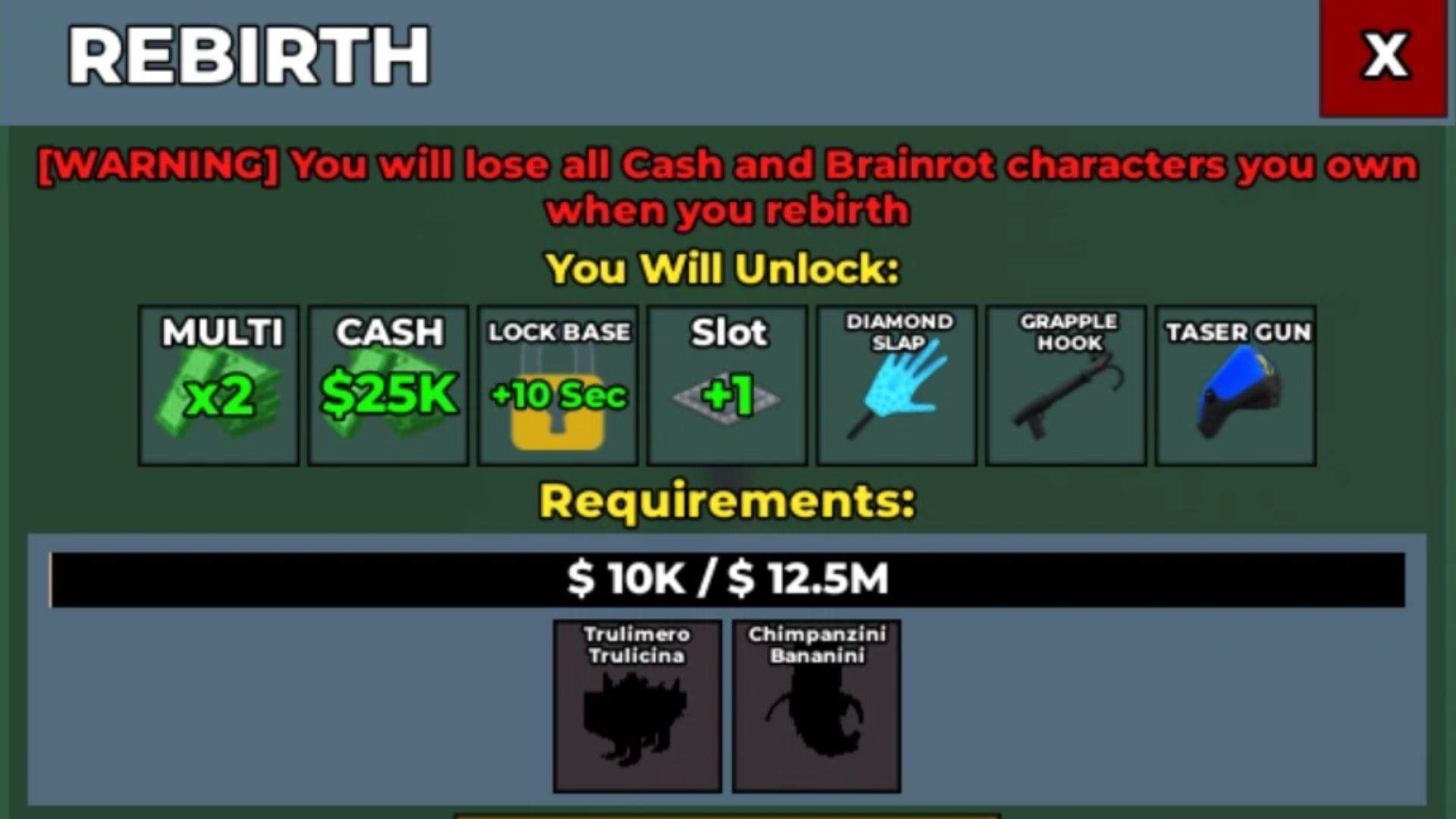 Rebirth 3 requirements (Image via Roblox)
