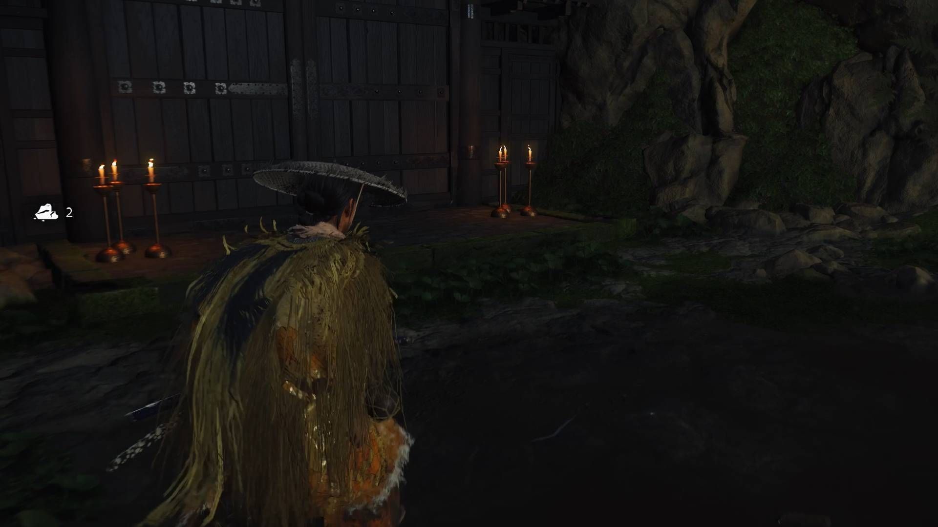 Equip the Shamisen and play Song of Soma to unlock the door (Image via Sucker Punch Productions || Sportskeeda Gaming)