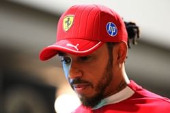 Lewis Hamilton reacts to his disappointing qualifying session in the US GP qualifying