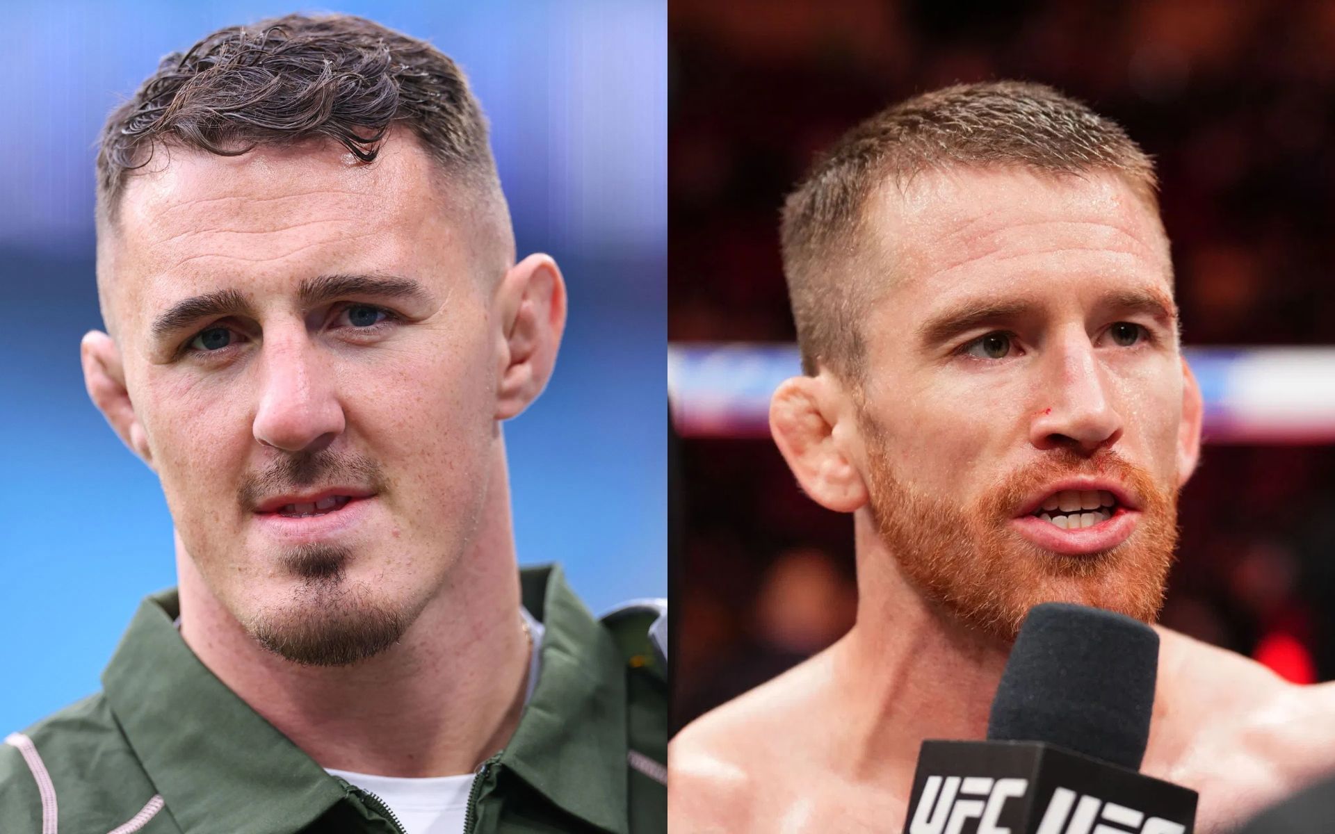 Tom Aspinall (left) mocks Cory Sandhagen (right). [Images courtesy: Getty]