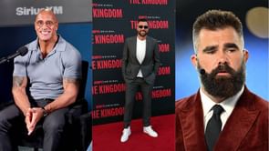 Dwayne 'The Rock' Johnson gives Jason and Travis Kelce their flowers after New Heights skyrockets
