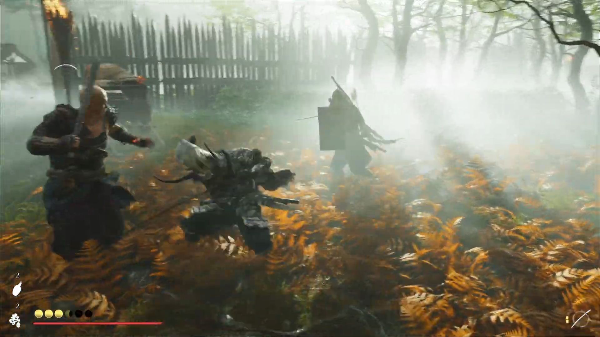 Watch out for red glints because they can&#039;t be blocked, so dodge instead (Image via Sportskeeda Gaming || Sucker Punch)
