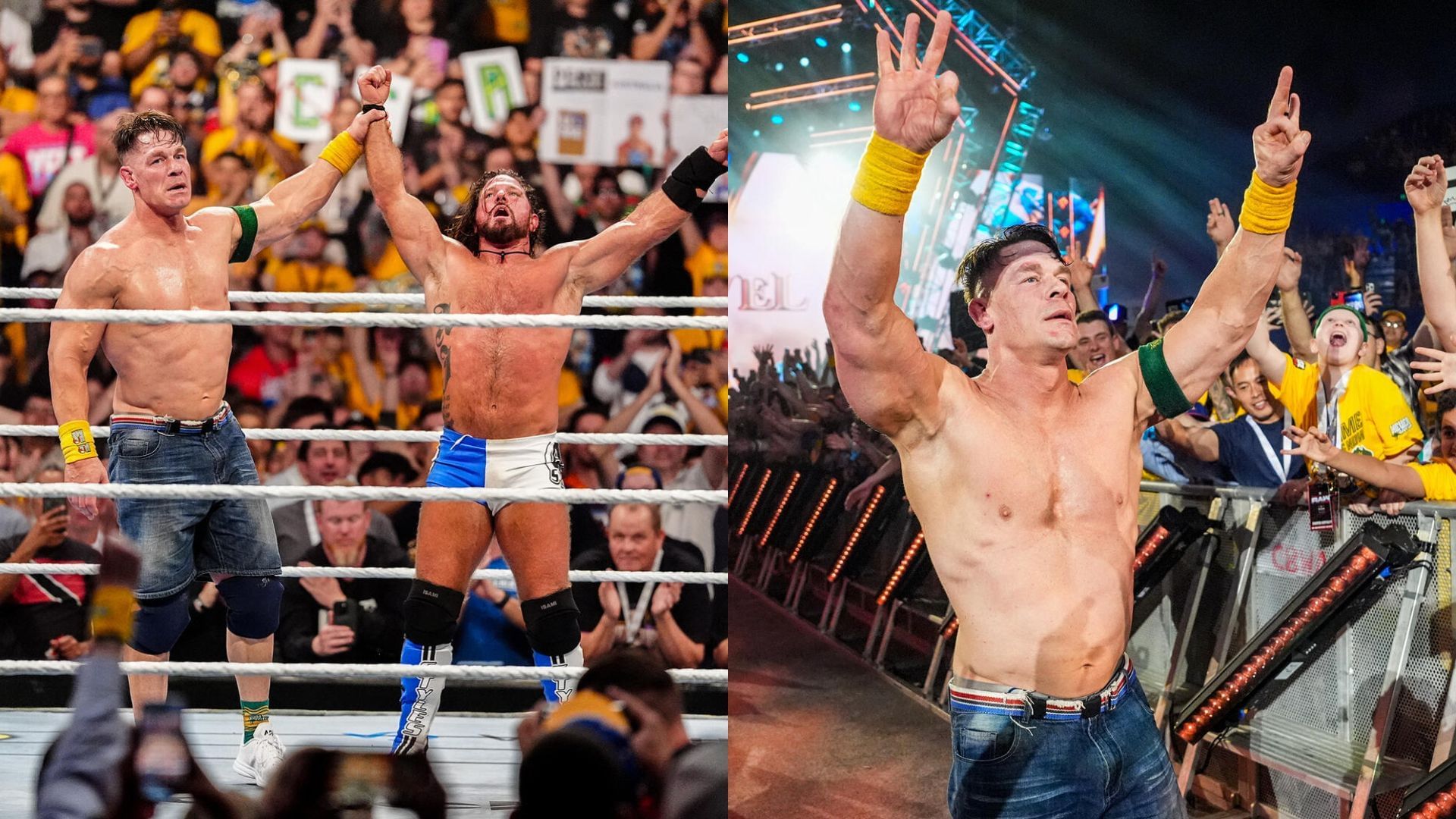 John Cena and AJ Styles at Crown Jewel [Image Credits: WWE.com]