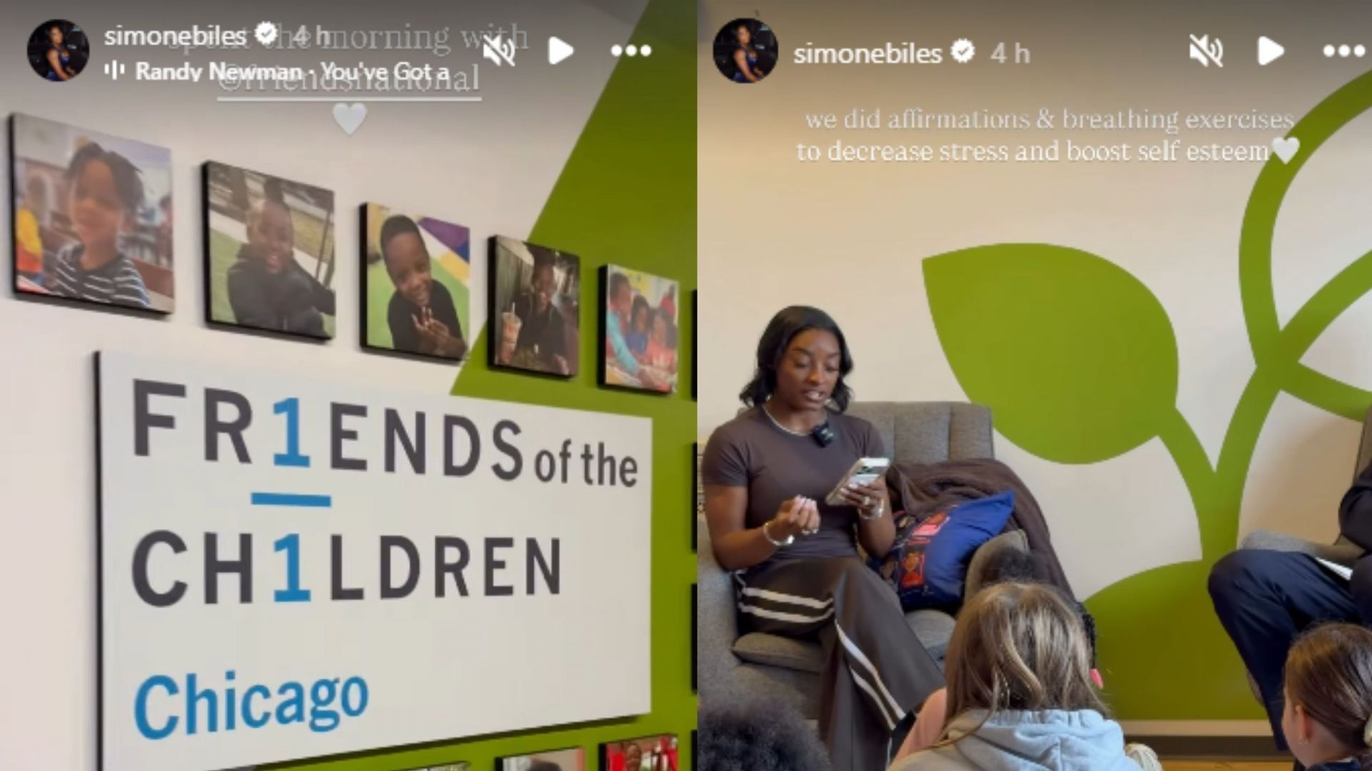 Screengrabs of Simone Biles&#039; Instagram stories of her recent visit to Chicago [Image Source : Simone Biles&#039; Instagram]