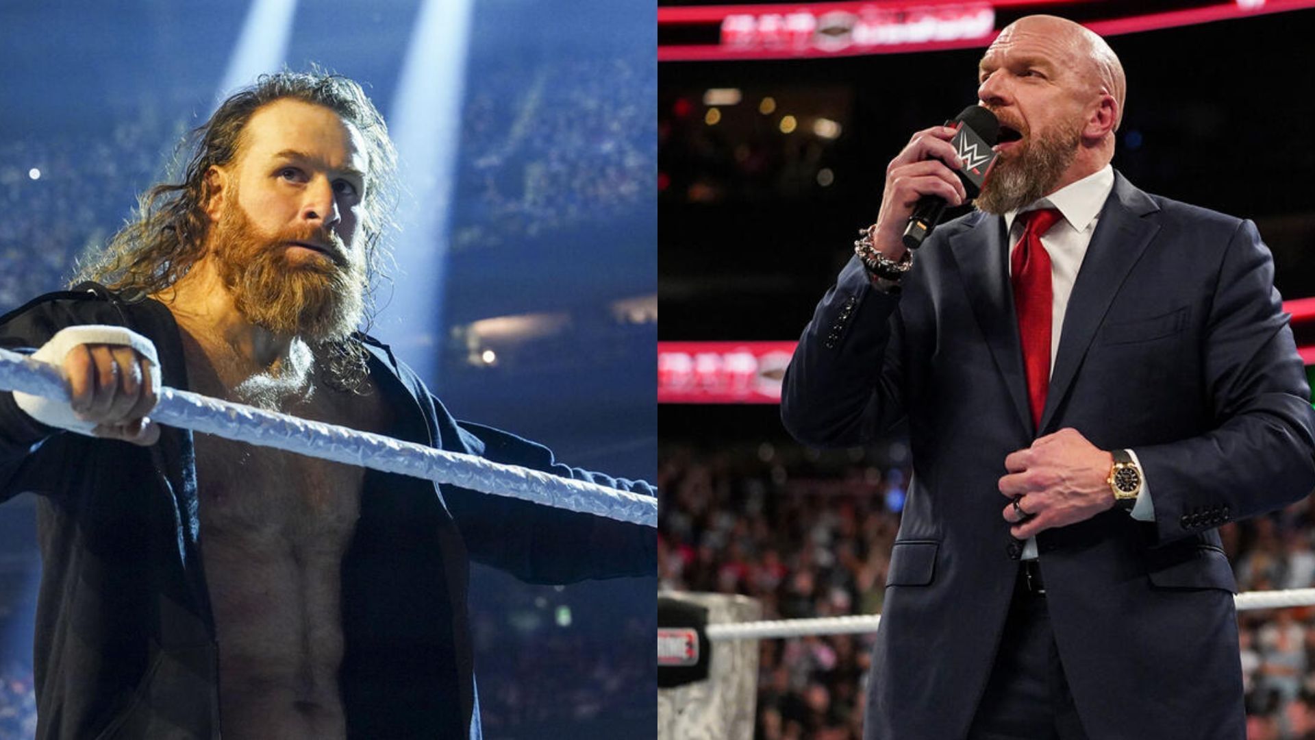 Sami Zayn [left] and Triple H [right] [Image Credits: WWE.com]