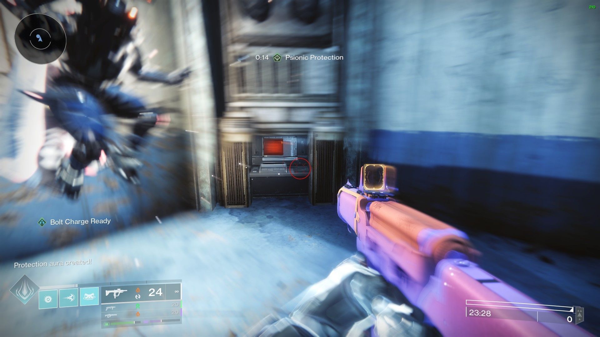 Red console beside the second Psion in Heliostat Exotic mission (Image via Bungie) 