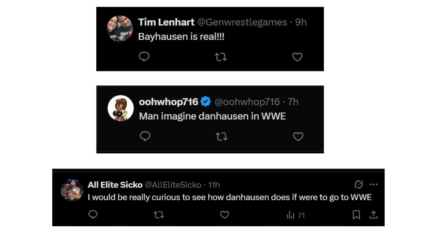 Fan reactions [Screengrabs taken from X] 