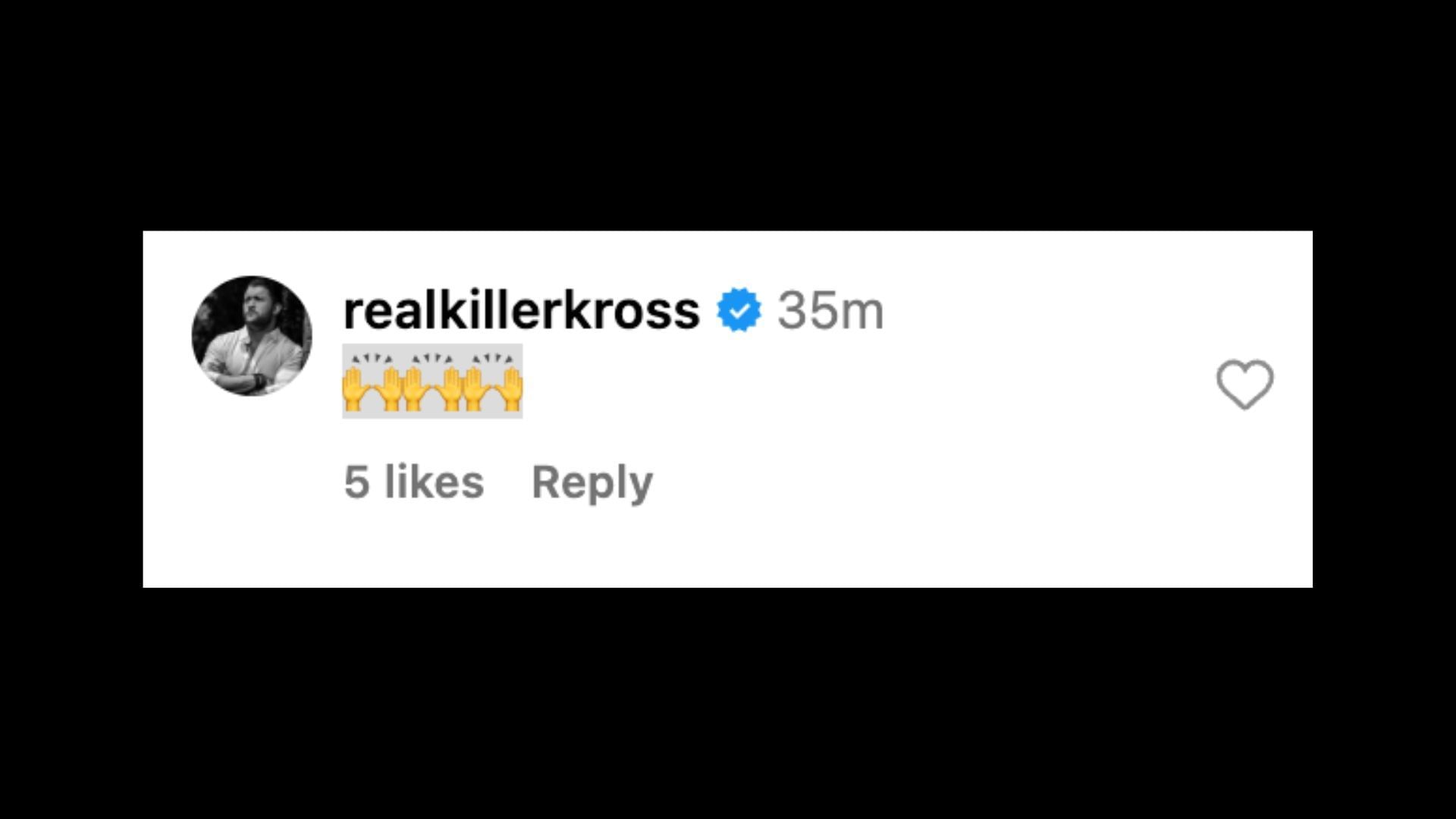 Kross shared a heartfelt message on social media. [Image credit: JoJo Offerman on Instagram]
