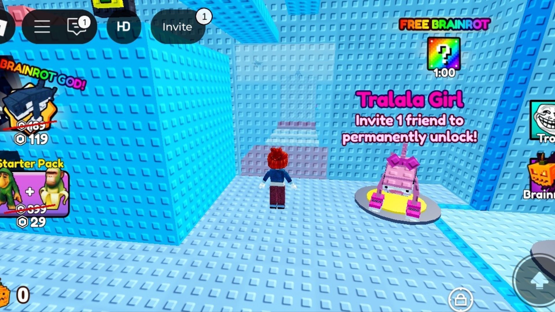 Way towards a Brainrot Tower obby (Image via Roblox)