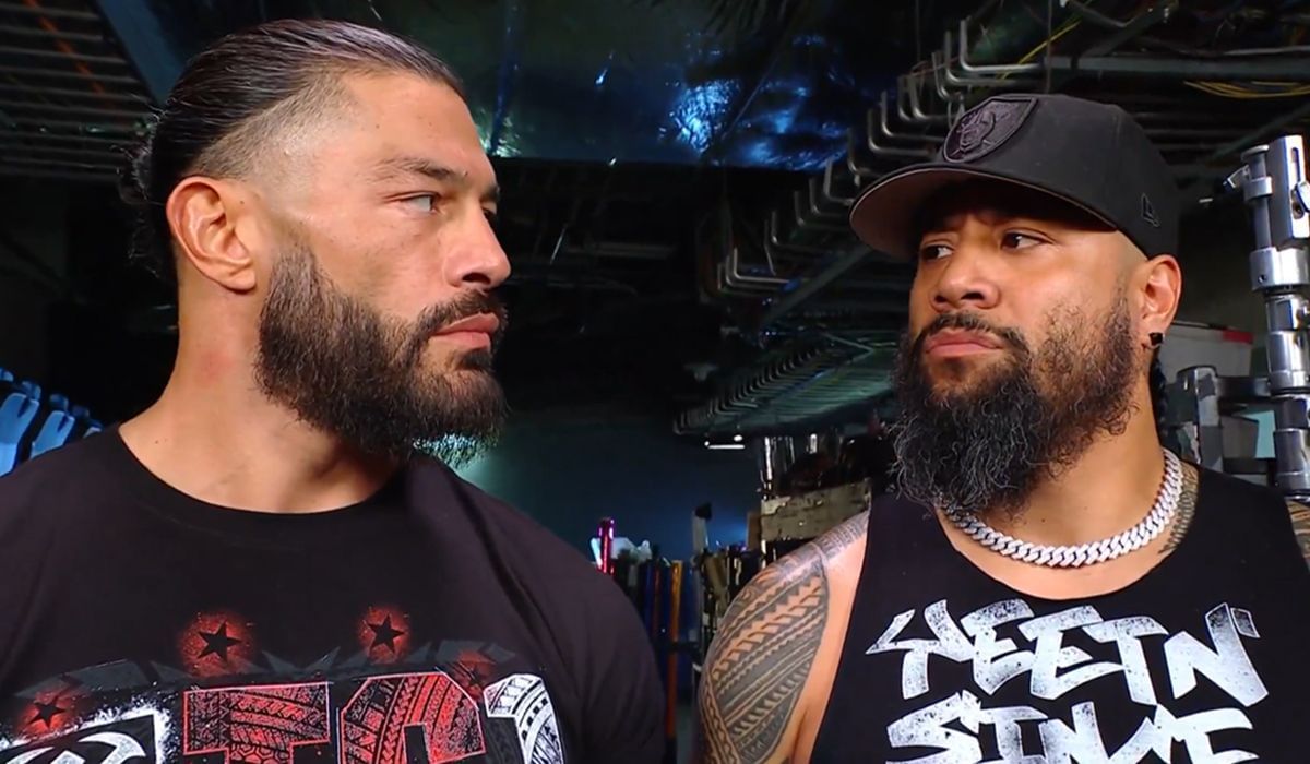 Roman Reigns &amp; Jimmy Uso on RAW. [Image credits: WWE on X]